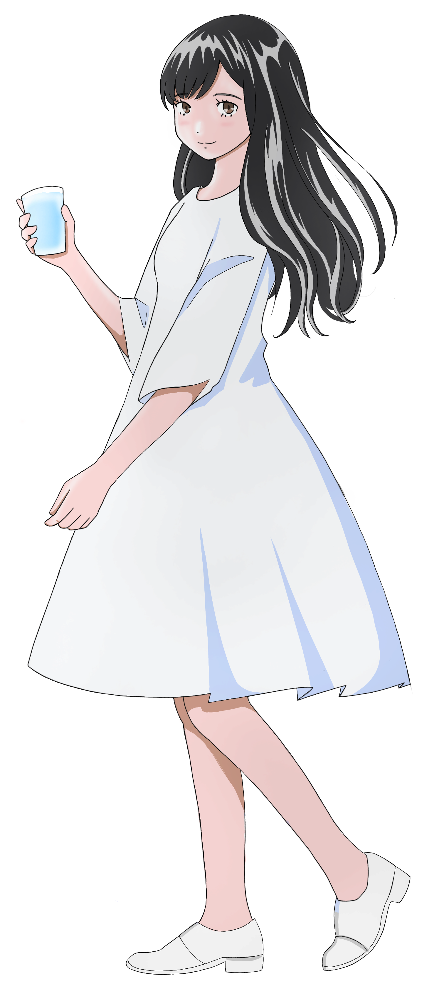 女の子の全身の絵